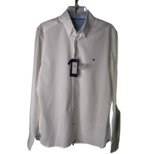 Tommy Hilfiger | Button Front Dress Shirt Size S/P White Collar Cuff NWTs